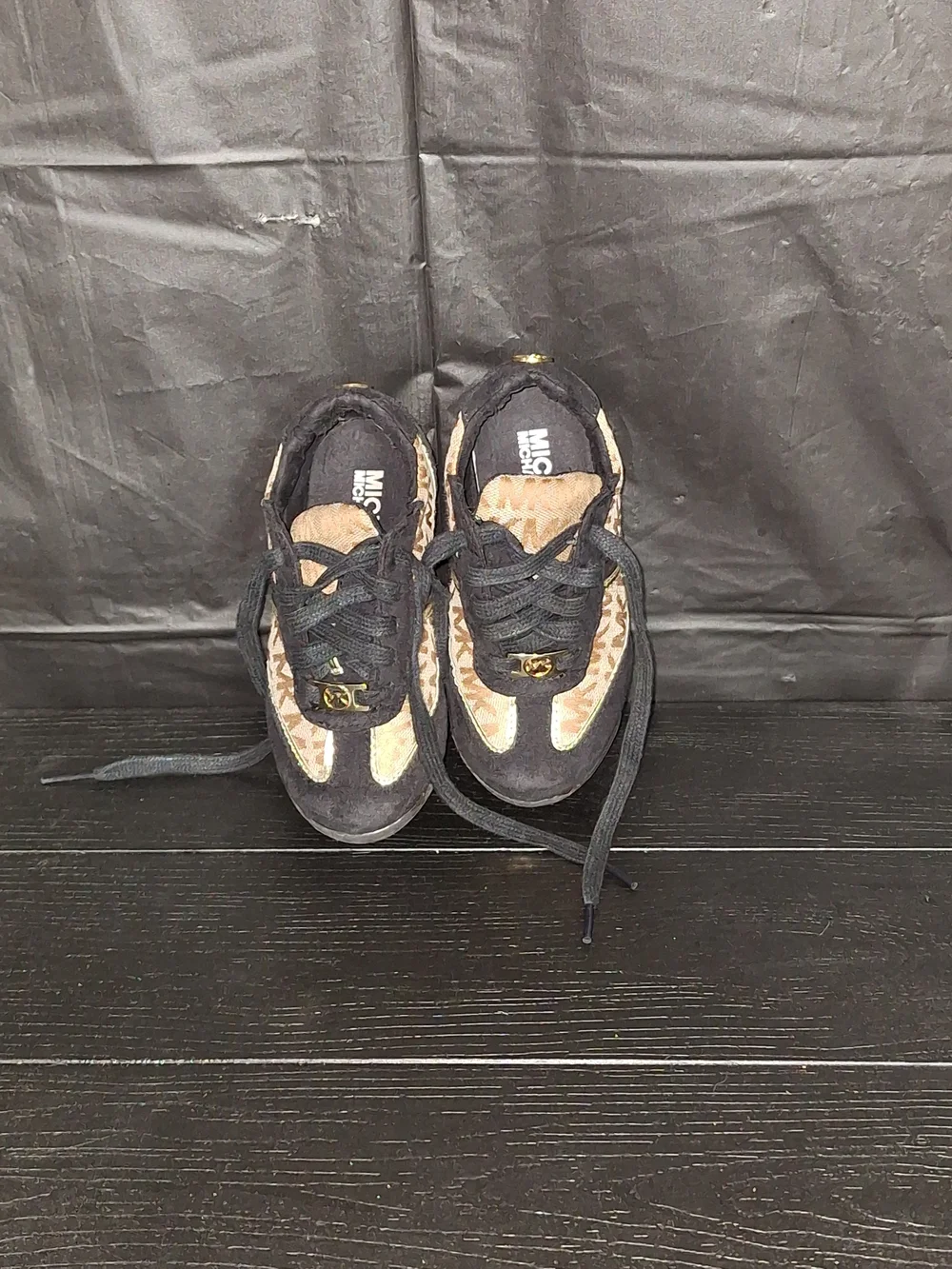 MICHAEL Michael Kors Kids Black and Leopard Print Sneakers